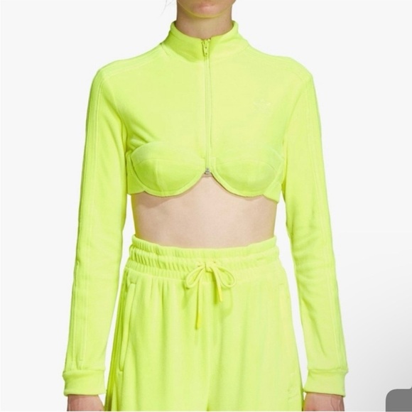Jeremy Scott X Adidas Originals ‘DIP’ Collection Yellow Velour Track Suit Top - Picture 10 of 15